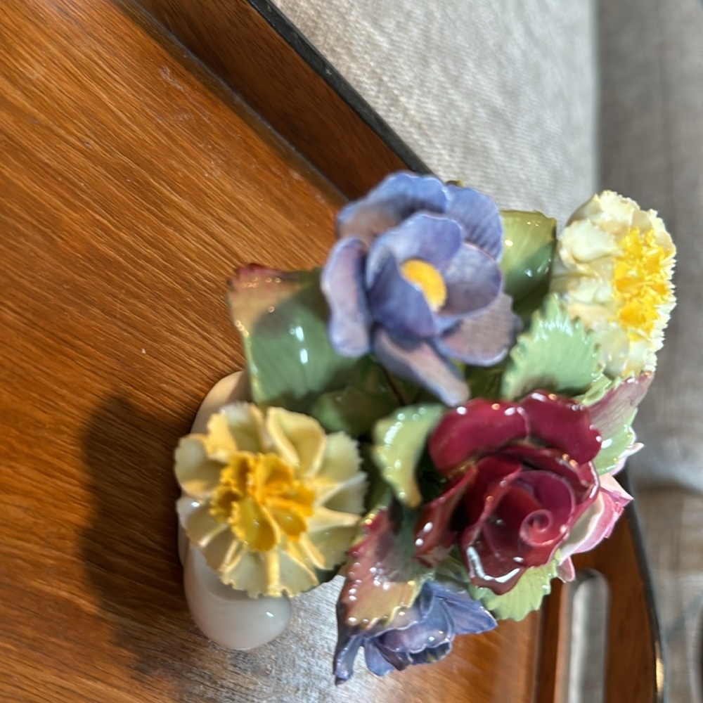 Aynsley Flower Bouquet Figurine Hand Modelled Fine Bone China